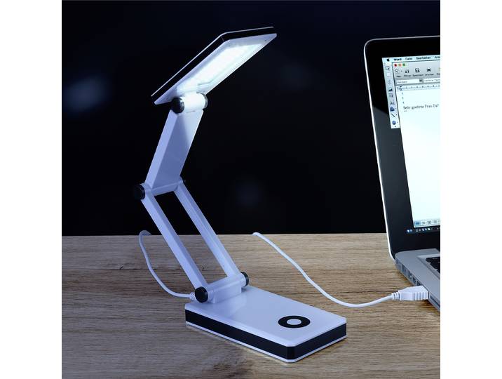 home24 LED-tafellamp Hodio Wit ABS