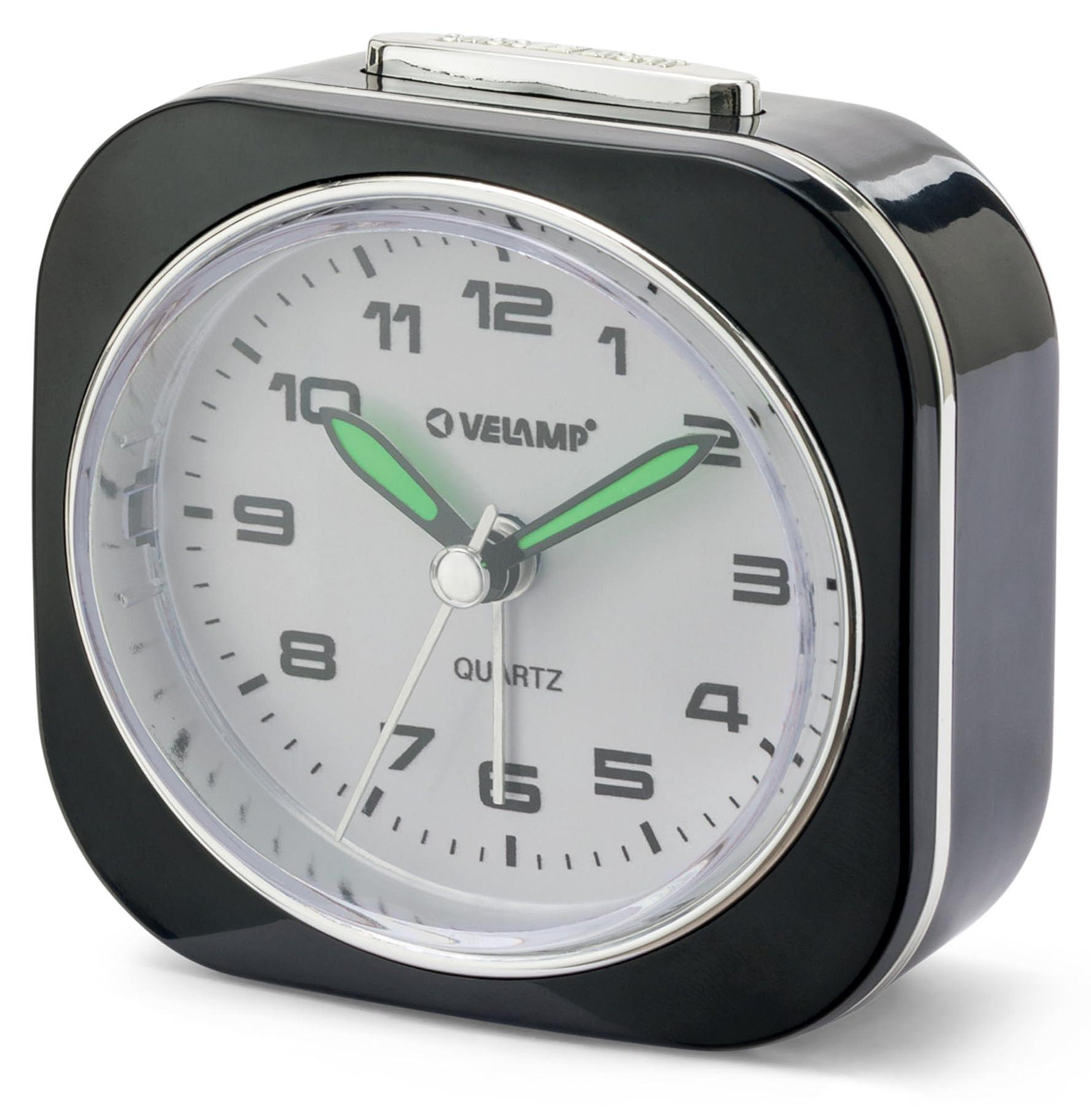 Dripio Analoge quartzwekker met licht en snooze-functie, zwart, 20 cm