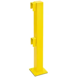 PROREGAL Standpfosten für Rammschutz-Geländer XL-Line | Anfang/Ende | HxBxT 100x20x20cm | Feuerverzinkter & kunststoffbeschichteter Stahl | Gelb