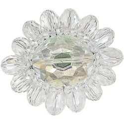 Brosche "Genua", Damen, transparent (kristall), Glas, COLLEZIONE ALESSANDRO, Broschen Brosche, in Blumenform