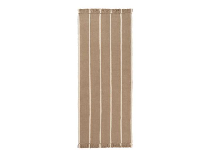 Ferm Living - Calm Kelim Teppichläufer, 80 x 200 cm, dark sand / off-white