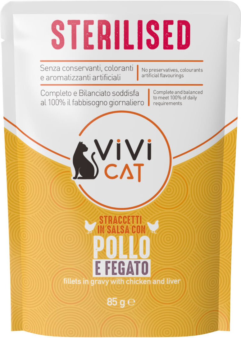 ViVi Cat Sterilised Busta Multipack 28x85G POLLO E FEGATO