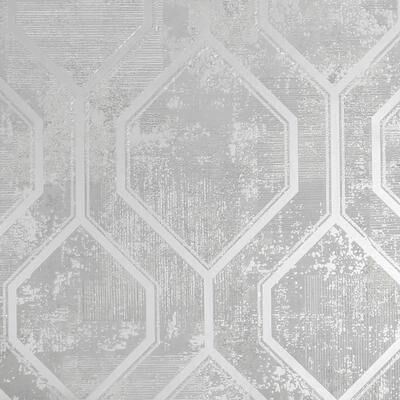 Superfresco Easy Superfresco Armature Geo Grey and Silver Wallpaper