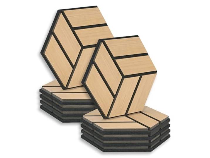 Homestyle4u 10x Akustikplatten Hexagon 30x26x2 cm - Schallschutz