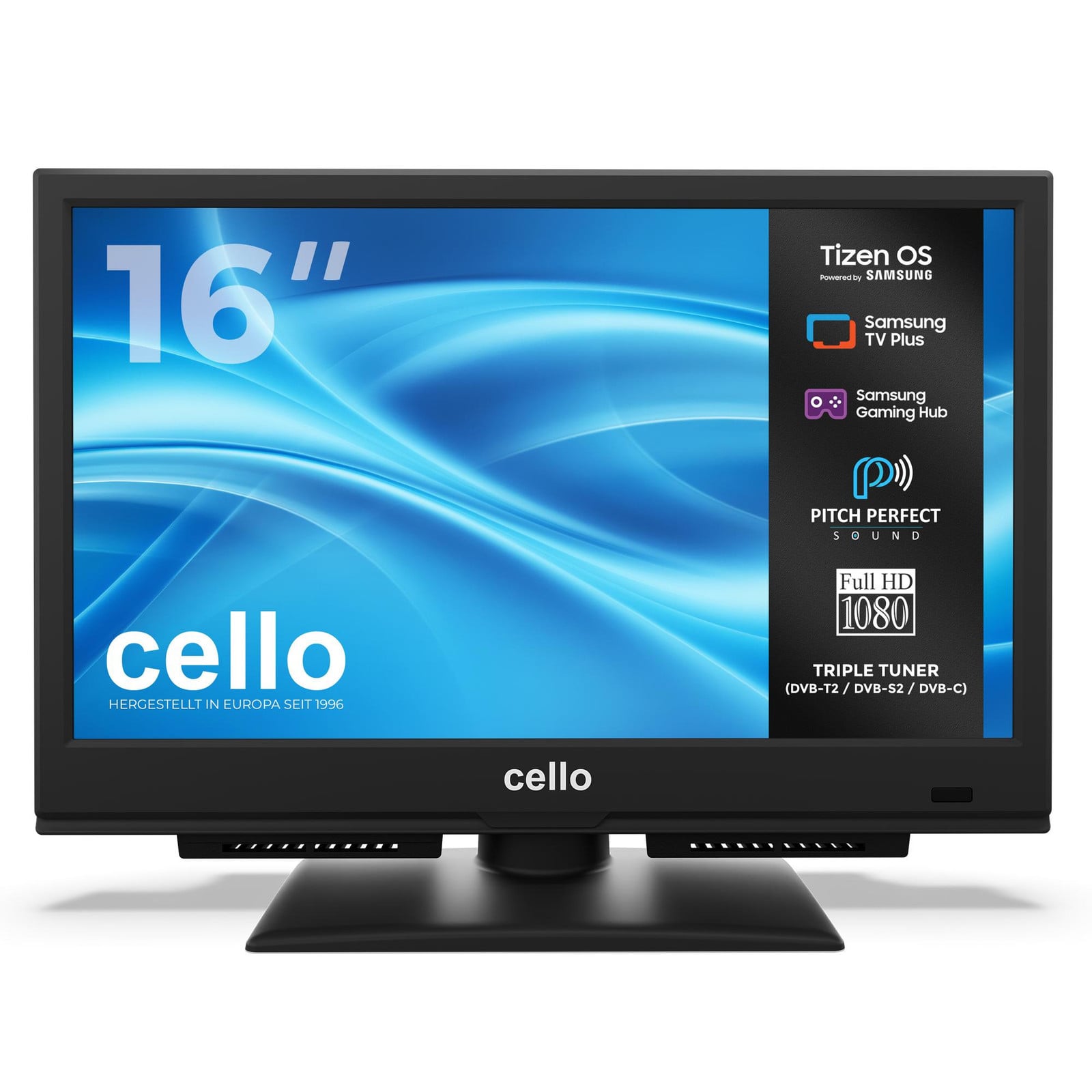 Samsung Cello 16-inch LED Smart TV met Tizen besturingssysteem, triple tuner, Bluetooth en Wi-Fi