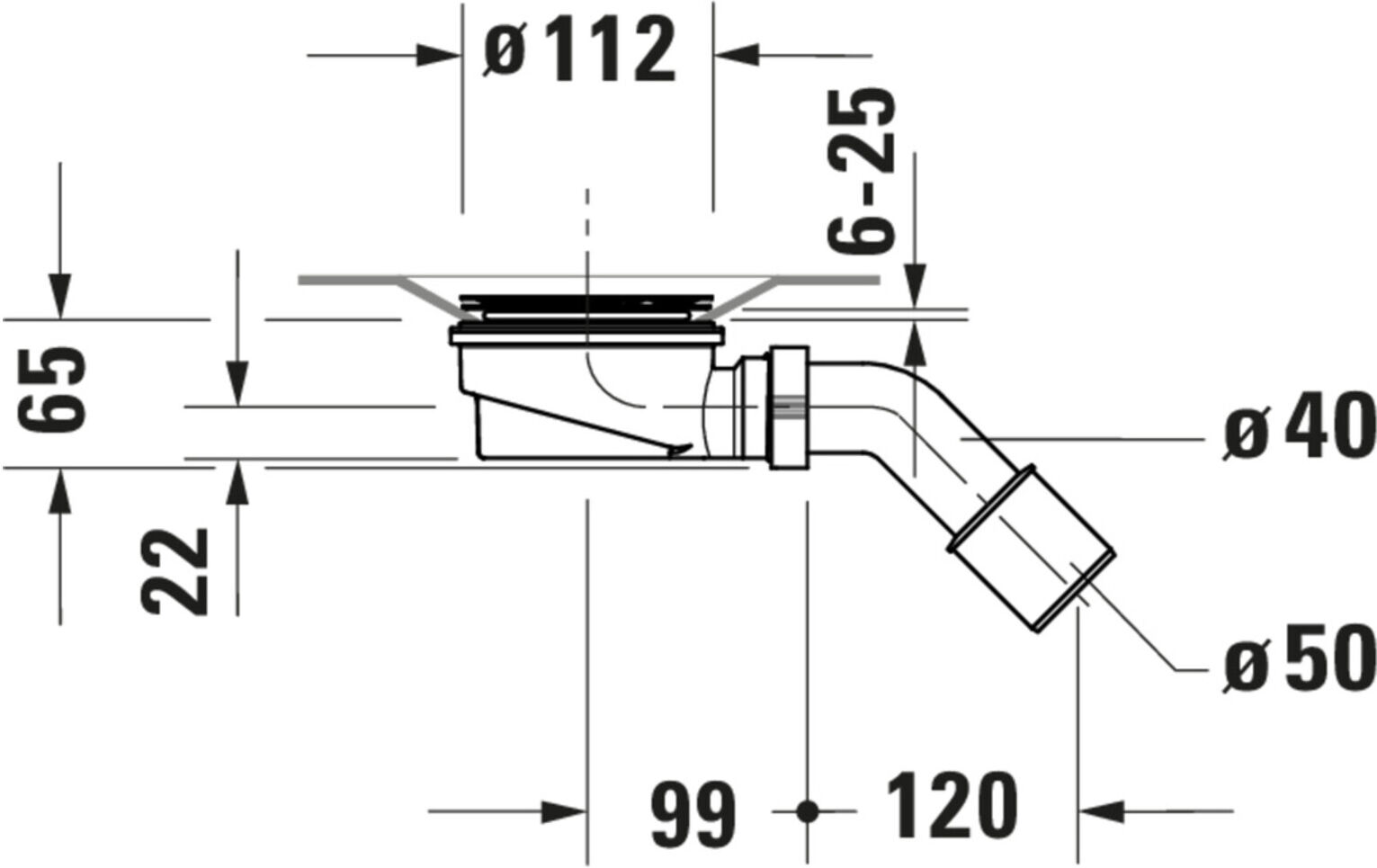 Duravit Duschwannenablauf Ablaufdurchmesser 9cm, Abgang waagerecht (791291000000000)