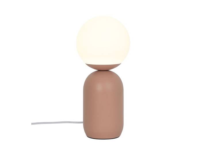 Lampe de table minimaliste en terre cuite avec sphère en verre