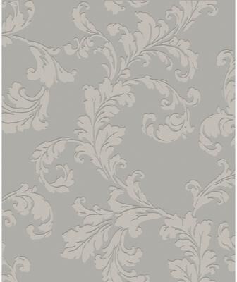 Galerie Wallcoverings Emporium 3D Embossed Floral Acanthus Trail Non-woven Glitter Wallpaper Roll