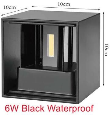 Uplift Picks IP65 Waterproof 6W 12W LED Outdoor Wall Light black Waterproof (6 W) natural White 4000k
