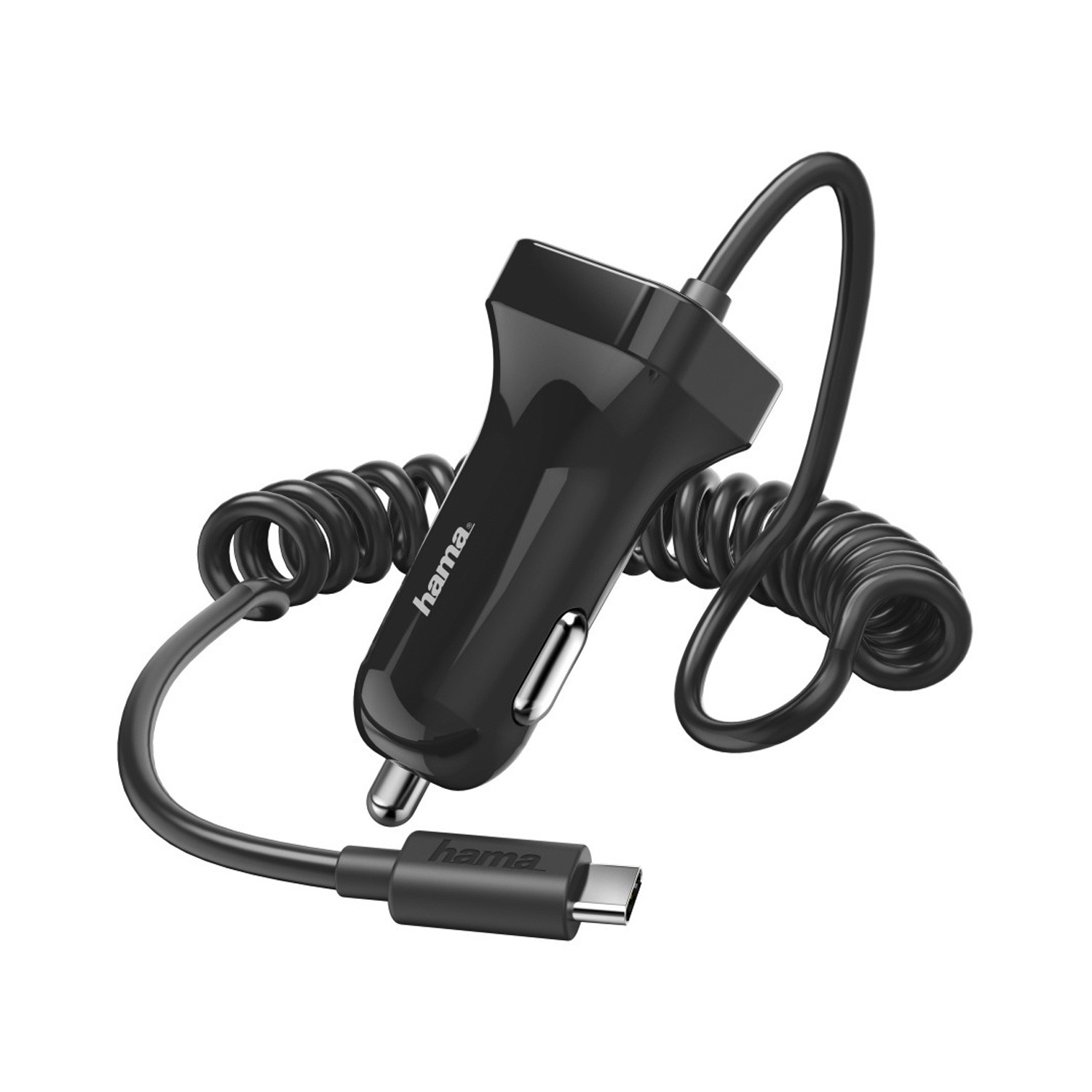 Hama Autoadapter voor sigarettenaansteker, 2,4 A, 1 meter, zwart