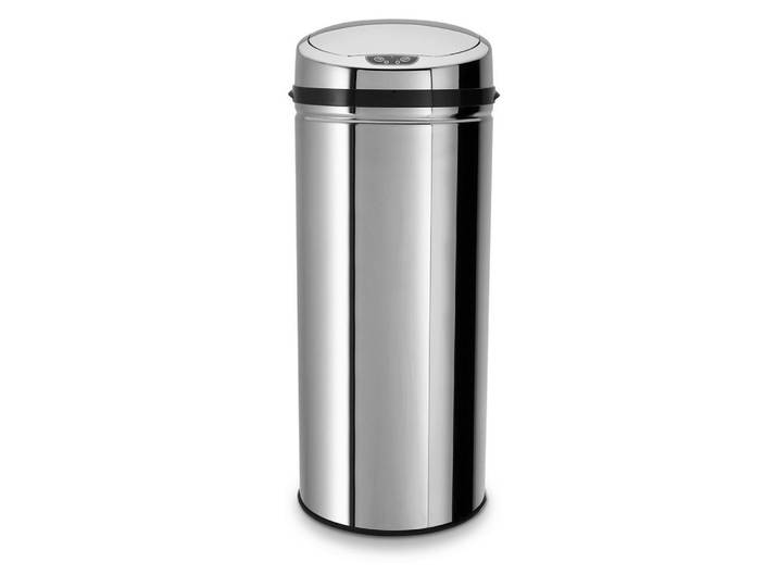 Mülleimer Inox mit Deckel 42L Edelstahl Silber