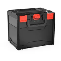 PROREGAL Werkzeugkoffer MetaBox S | HxBxT 34x30x40cm | 31 Liter | Mit Deck- & Frontgriff | ABS-Kunststoff | Verschlüsse Rot | Werkzeugkoffer