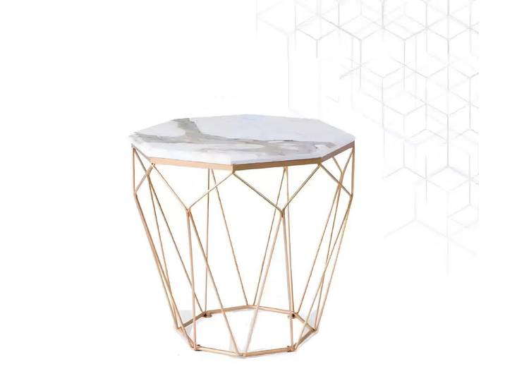 JVmoebel Beistelltisch Weißer Metalltisch im minimalistischen Design für das Wohnzimmer (Beistelltisch), Made in Europa
