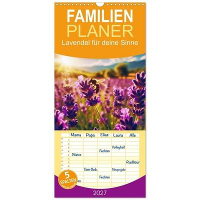 Familienplaner 2027 - Lavendel für deine Sinne mit 5 Spalten (Wandkalender, 21 x 45 cm) CALVENDO
