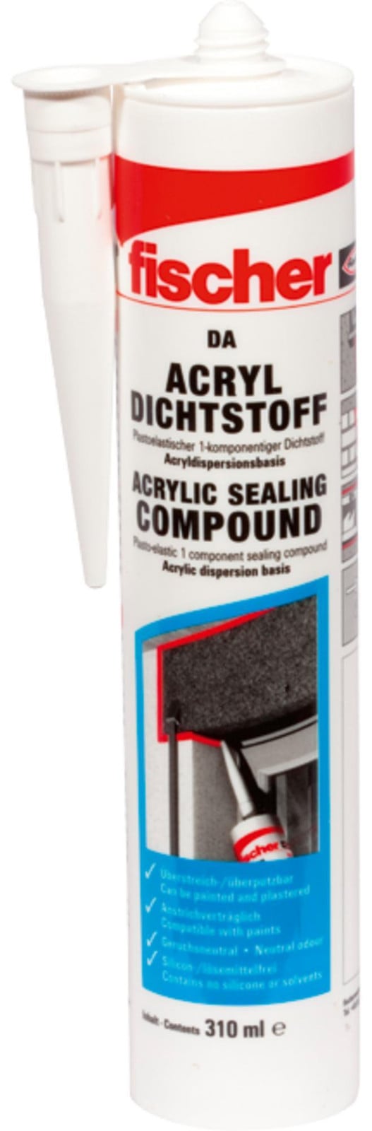 Fischer Dübel Acryldichtmiddel DA, 310 ml, grijs