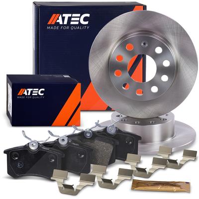Atec Bremsscheiben + Bremsbeläge +Zubehör Hinterachse [Hersteller-Nr. 41846101] für Seat, VW, Audi, Skoda