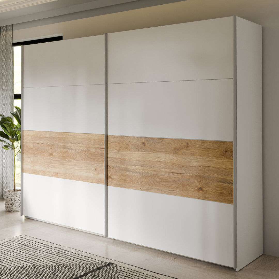 Fjørde & Co 2 Door Wardrobe Silver 210.5cm H X 269.9cm W X 61.2cm D