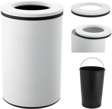 Garvee 40L Round Garbage Bin, Commercial 10.6 Gal Open Top Stainless Steel Trash Can, Fingerprint Resistant Wastebasket