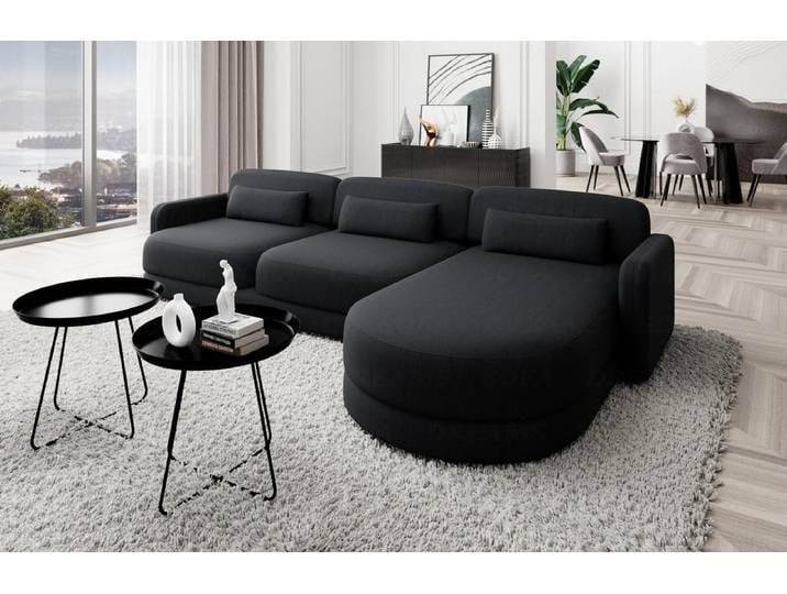 Ecksofa Valencia L-Form aus Stoff Kurz