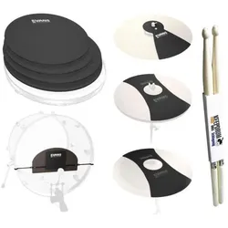 Evans SoundOff Drum Mute Fusion mit Drumsticks, Schlagzeug Zubehör, Schwarz