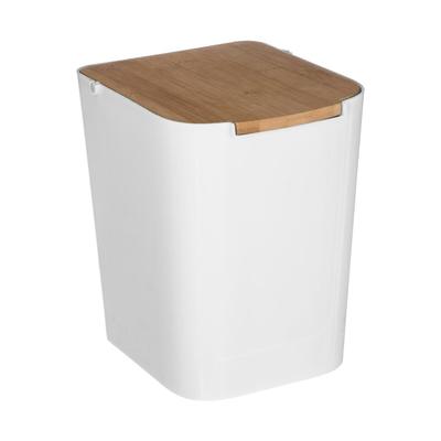 FIVE - Papierkorb mit Bambusdeckel Baltik 5L weiß