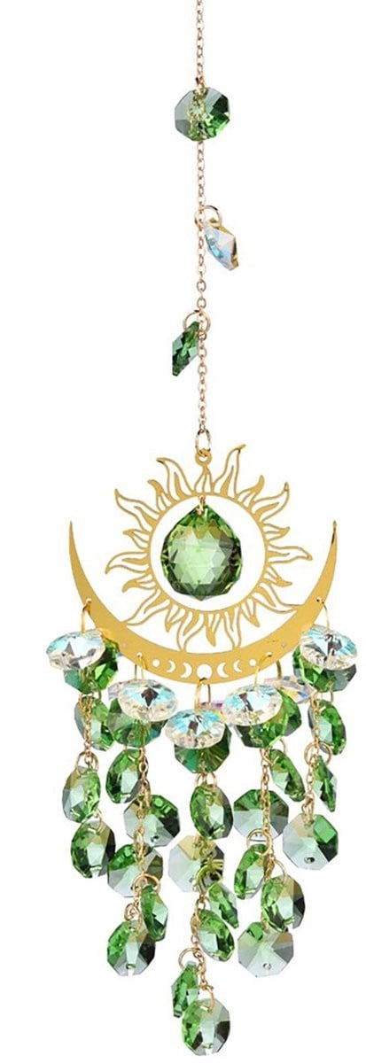 Dailygoods Kristal Zonnevanger met Gouden Ketting voor Tuin en Raamdecoratie