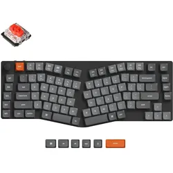 Keychron Wireless low-profile Keyboard K15 Max Led Red Switch (black) (K15M-A1) (US, Kabelgebunden, Kabellos), Tastatur, Grau, Schwarz