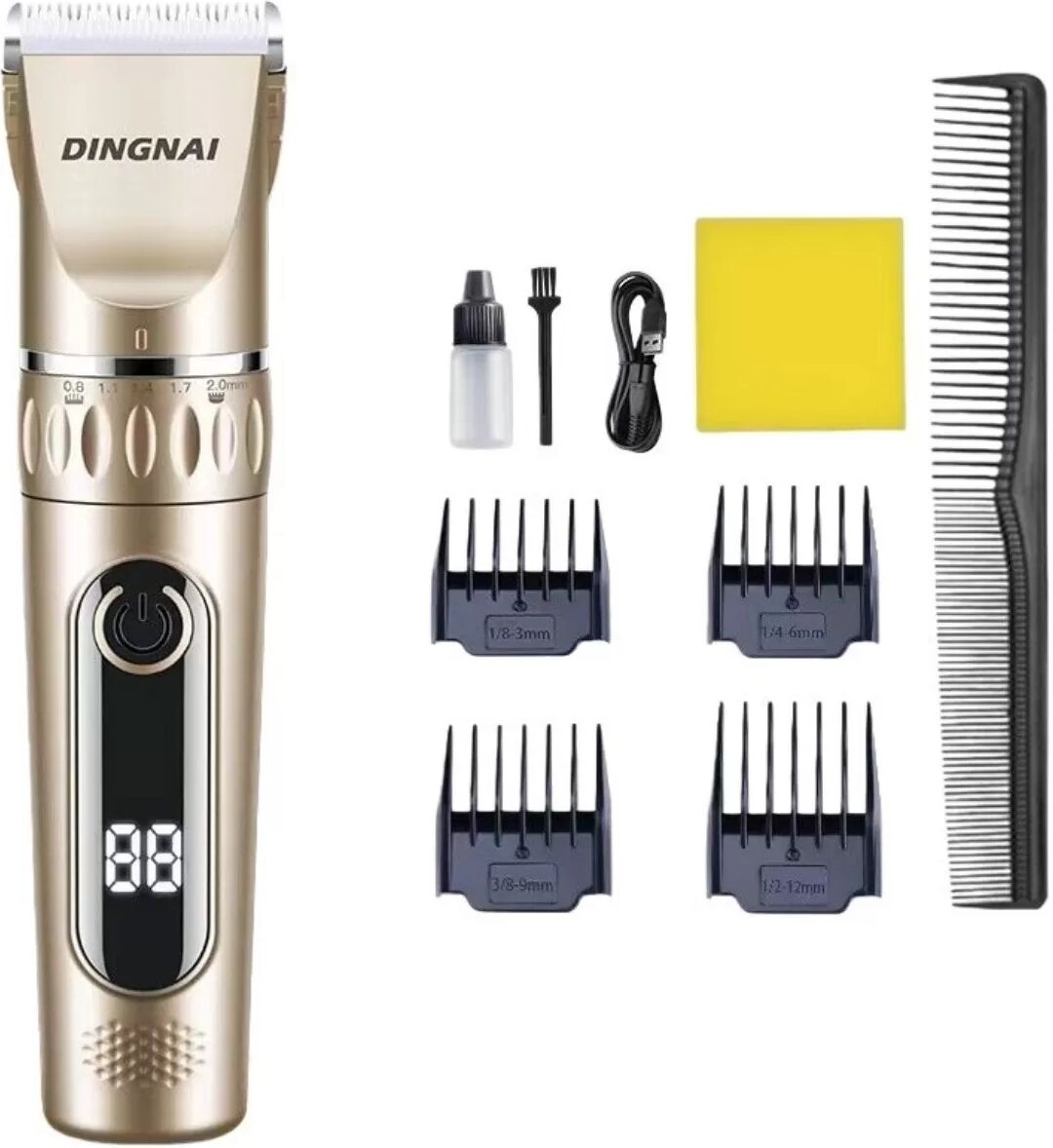 INF Goldener Elektrischer Haarschneider Set - Professionelles Kabelloses Haarschneidegerät
