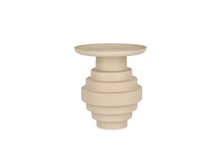 Table basse ronde design en métal d36 beige