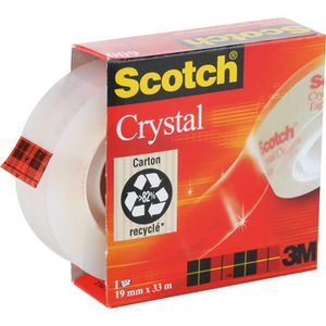 Scotch Klebeband Crystal Clear Tape, 19mm x 33m, kristallklar, Kern-Ø 26mm