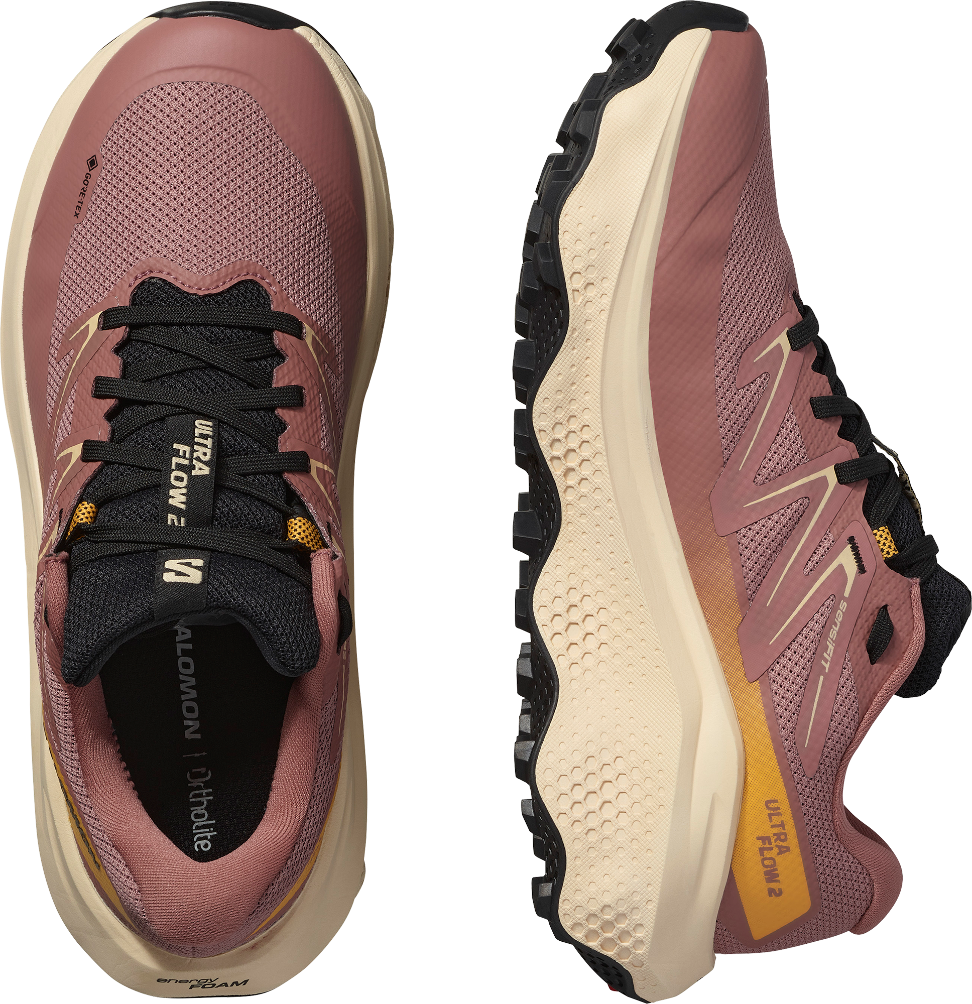 Laufschuh SALOMON "ULTRA FLOW 2 GORE-TEX W", Damen, Gr. 37, Synthetik, rosa (burlwood, tender peach, warm apricot), Synthetik, Textil, Schuhe Laufschuh, wasserdicht burlwood, tender peach, warm apricot 37, Synthetik