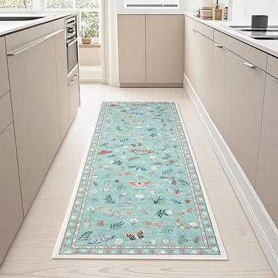 Garvee Butterfly Insect Print Washable Area Rug