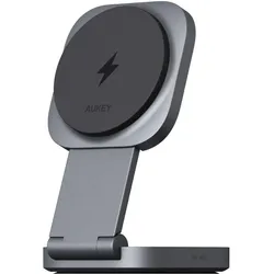 Aukey MagFusion L (15 W), Wireless Charger, Grau, Silber
