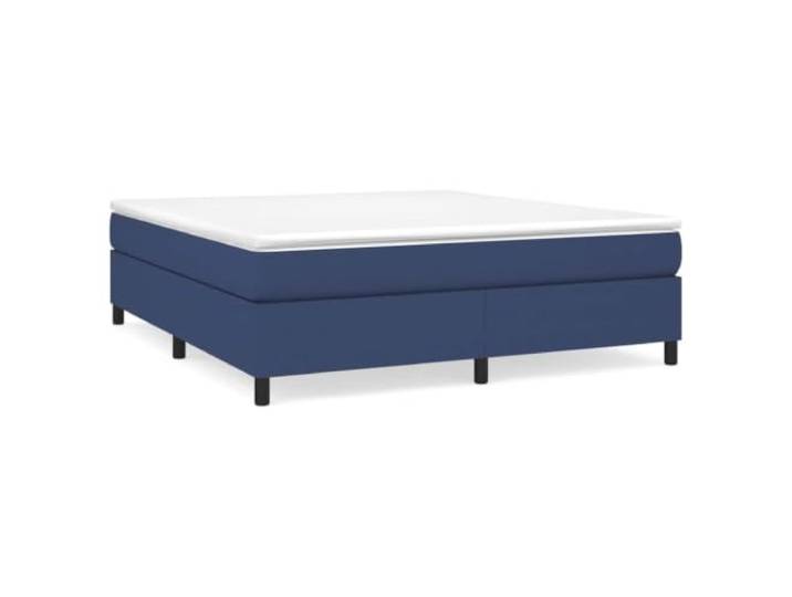 PUGYNBK Boxspringbett blau 160 x 200 cm mit Matratze Taschenfedern, mittlere Härte, atmungsaktives Gewebe, Holzlatten, Anleitung im Lieferumfang enthalten (evtl. nicht in