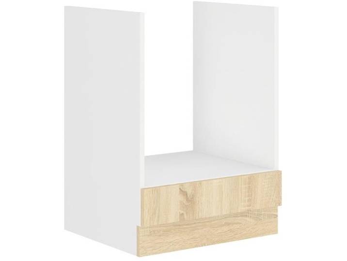 Meuble bas four - Décor chêne sonoma - L60xP48xH82 cm - Plan de travail non inclus