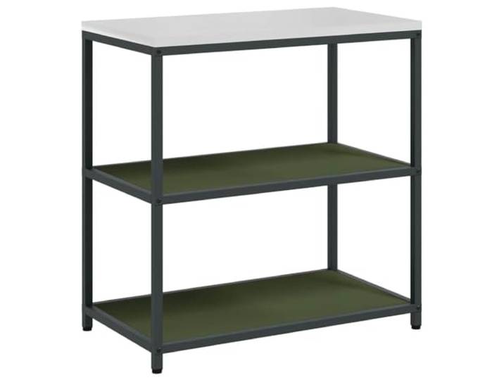 Favemtsl Küchenaufbewahrung HATTEM Olivgrün 90 x 50 x 92 cm Stahl Robustes Metallregal für Küche, Gartenküche und Terrasse. Bietet zweckmäßigen Stauraum für Kochzubehör und Vorräte.