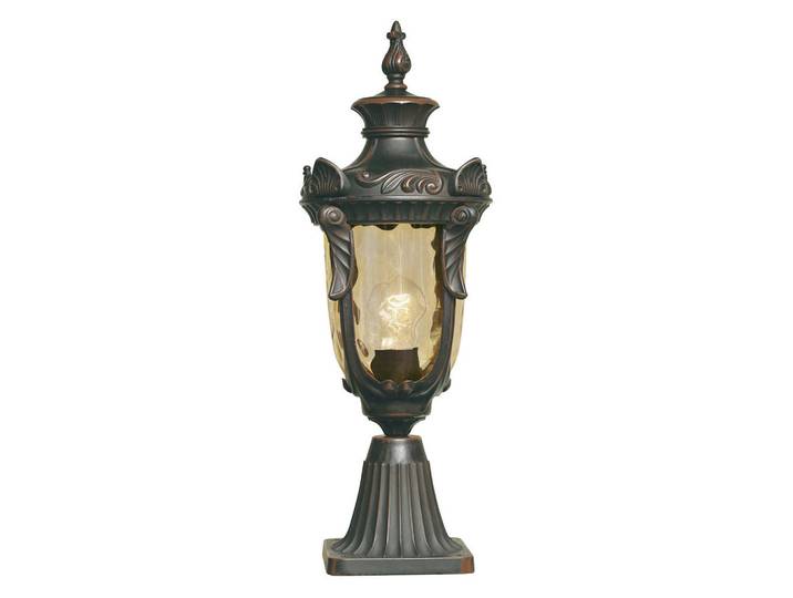 Elstead Lighting Sockelleuchte Philadelphia, Bronzefarben, Metall, Glas, 54 cm, RoHS, Lampen & Leuchten, Außenbeleuchtung, Wegbeleuchtung, Sockelleuchten