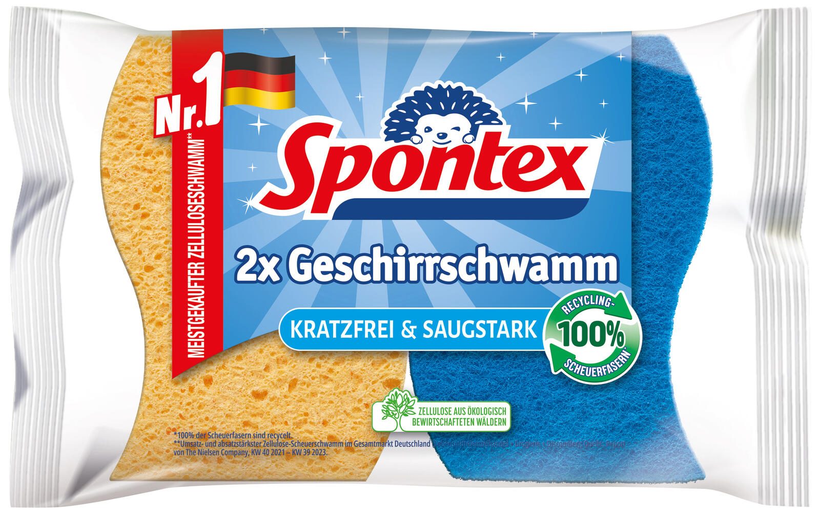 Spontex Spülschwamm, gelb/blau 27972