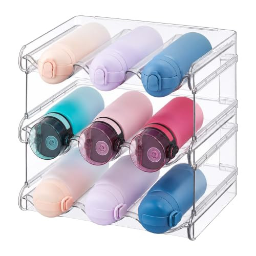 Relaxdays Stapelbare flessenhouder, transparant