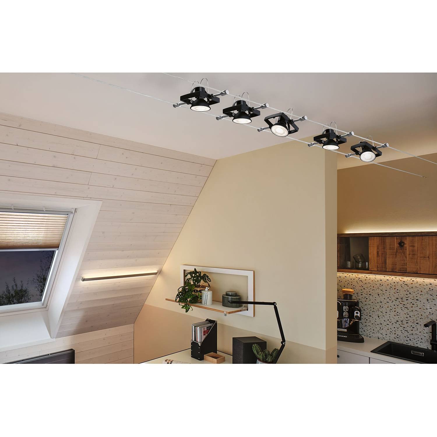 home24 Eulo LED-lichtbron zwart met reflector