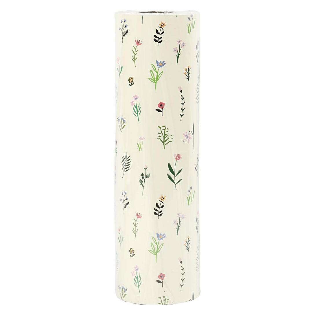 Creativ Company Geschenkpapier Flora 35 cm x 100 m, Beige (1x) (556432)