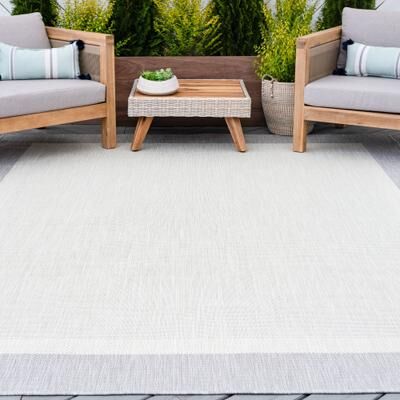 Alise Rugs Exo Coastal Border Indoor/Outdoor Area Rug