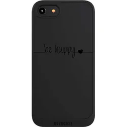 Nivocase Handyhülle für Apple iPhone 8 Hülle NIVOpure Case Schwarz Glück Statement Motiv ohne Hintergrund (Apple iPhone 8), Smartphone Hülle, Schwarz