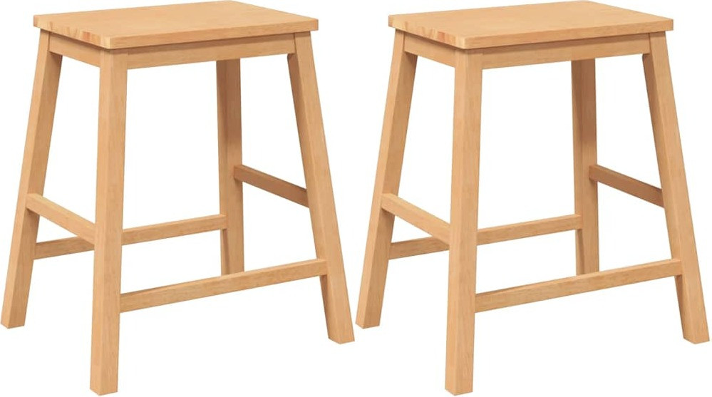 Syfax Set van 2 Barstoelen van Massief Hout en Rubber
