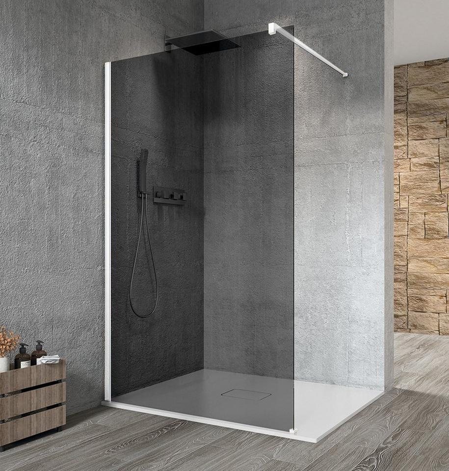 Gelco VARIO WHITE Dusch-Glasteil, Wandmontage, graues Glas, 1100 mm