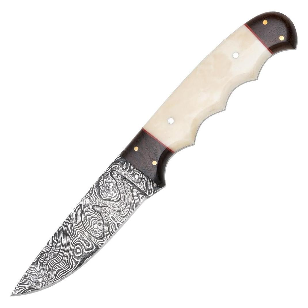 Haller Damast-Jagdmesser mit weissem Horngriff (25476473)