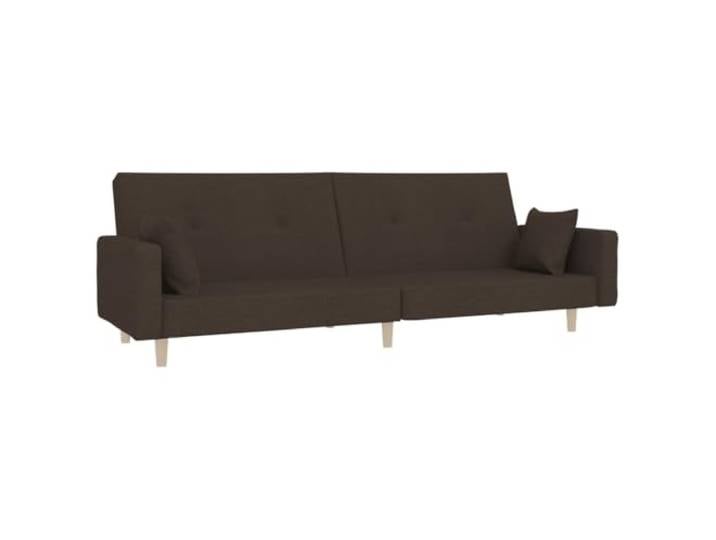 GHVBNMF Schlafsofa 2-Sitzer mit 2 Kissen Dunkelbraun Stoff Couch Bettsofa Flexibles Verwandlungssofa für Wohnzimmer und Gästezimmer. Verstellbare Rückenlehnen bieten hohen Komfort beim Entspannen.