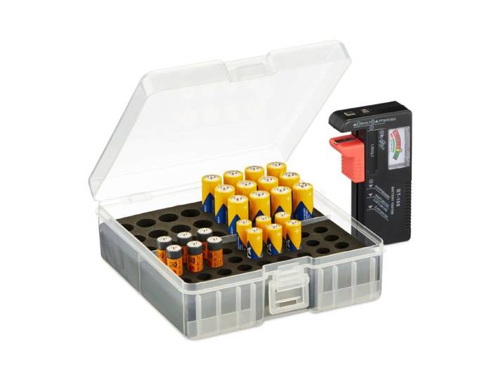 Relaxdays Batteriebox mit Tester