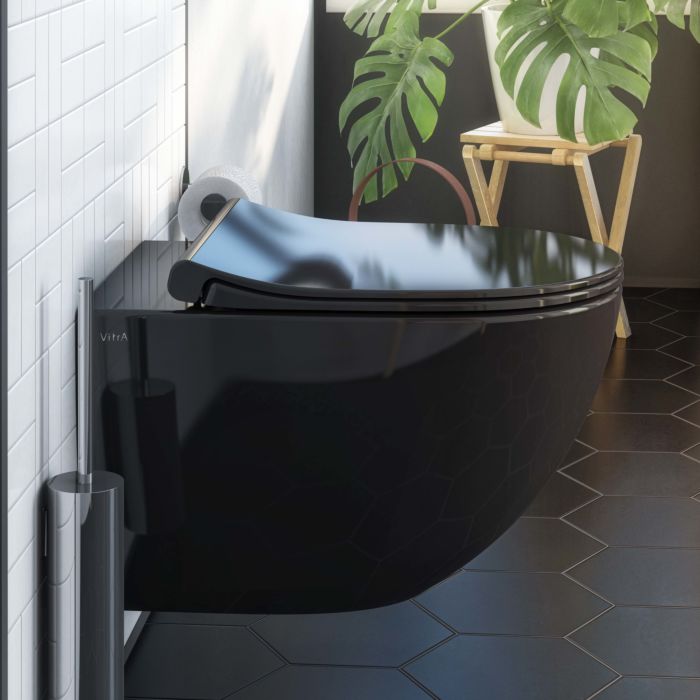Vitra Sento WC-Sitz 120-070R409 36,5x45cm, mit Absenkautomatik, mit Schnellverschluss, schwarz hochglanz