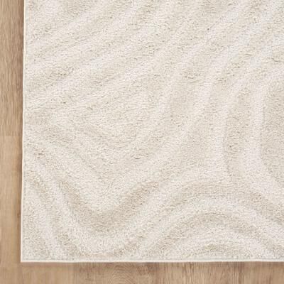 Abani Rugs NOM220A Sculpted Swirl Cream Area Rug